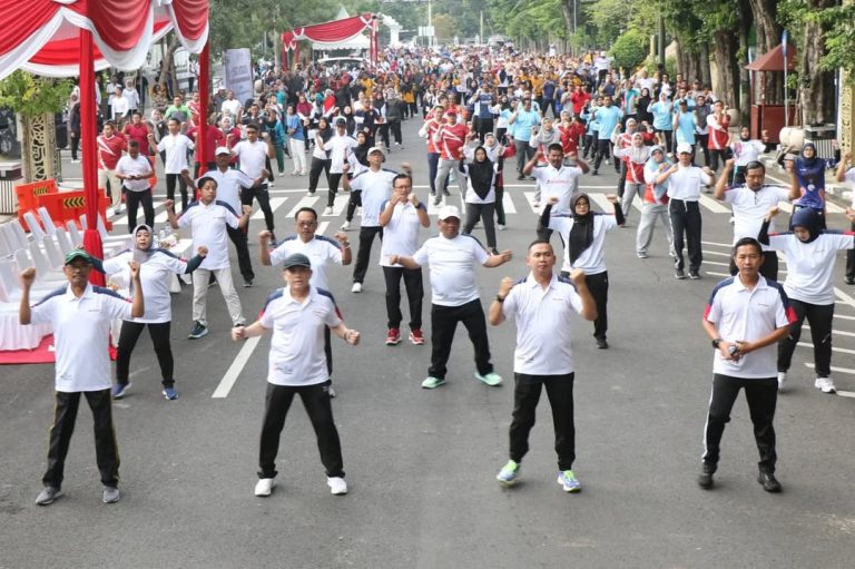 Puncak Peringatan Hakordia 2024 di Bojonegoro di Warnai Senam Massal